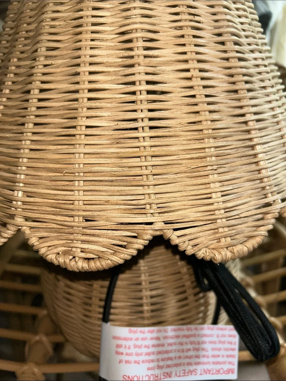 Studio McGee Woven Rattan Table Lamp in Natural